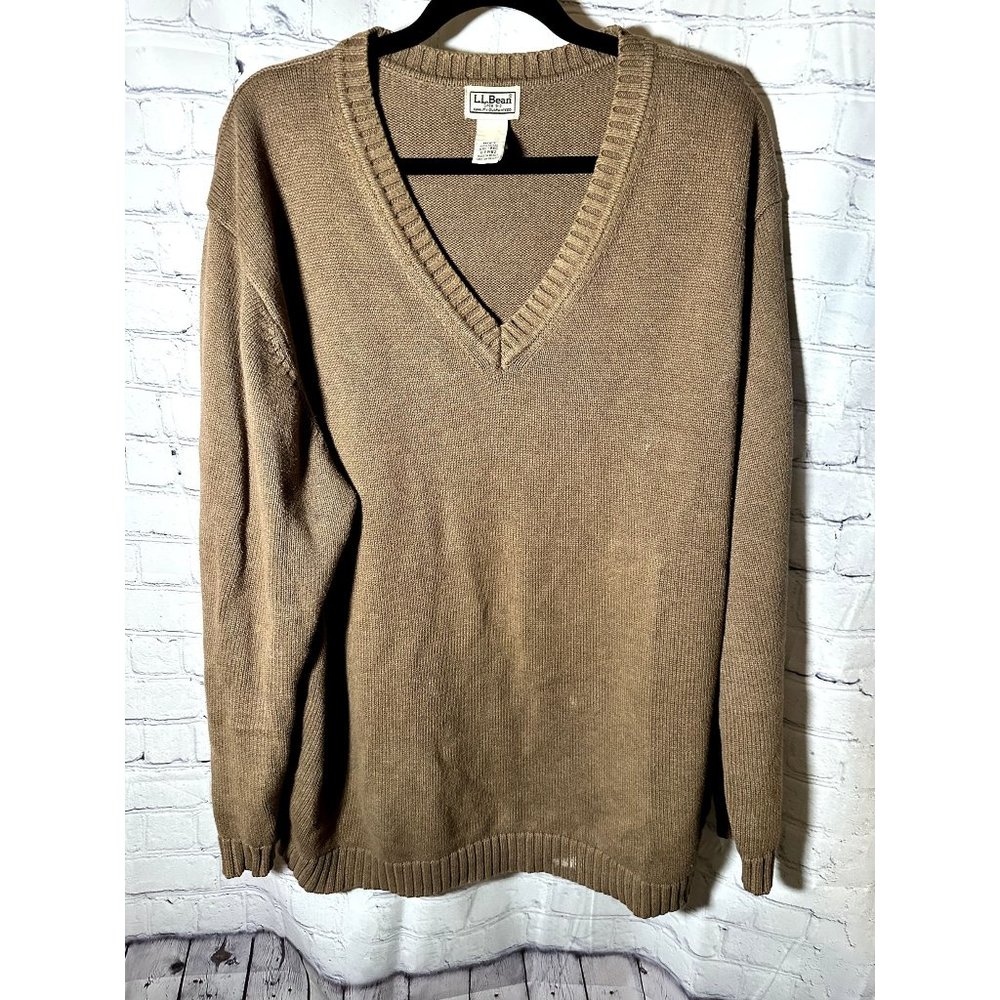 L.L. Bean Men's V-Neck Brown Sweater